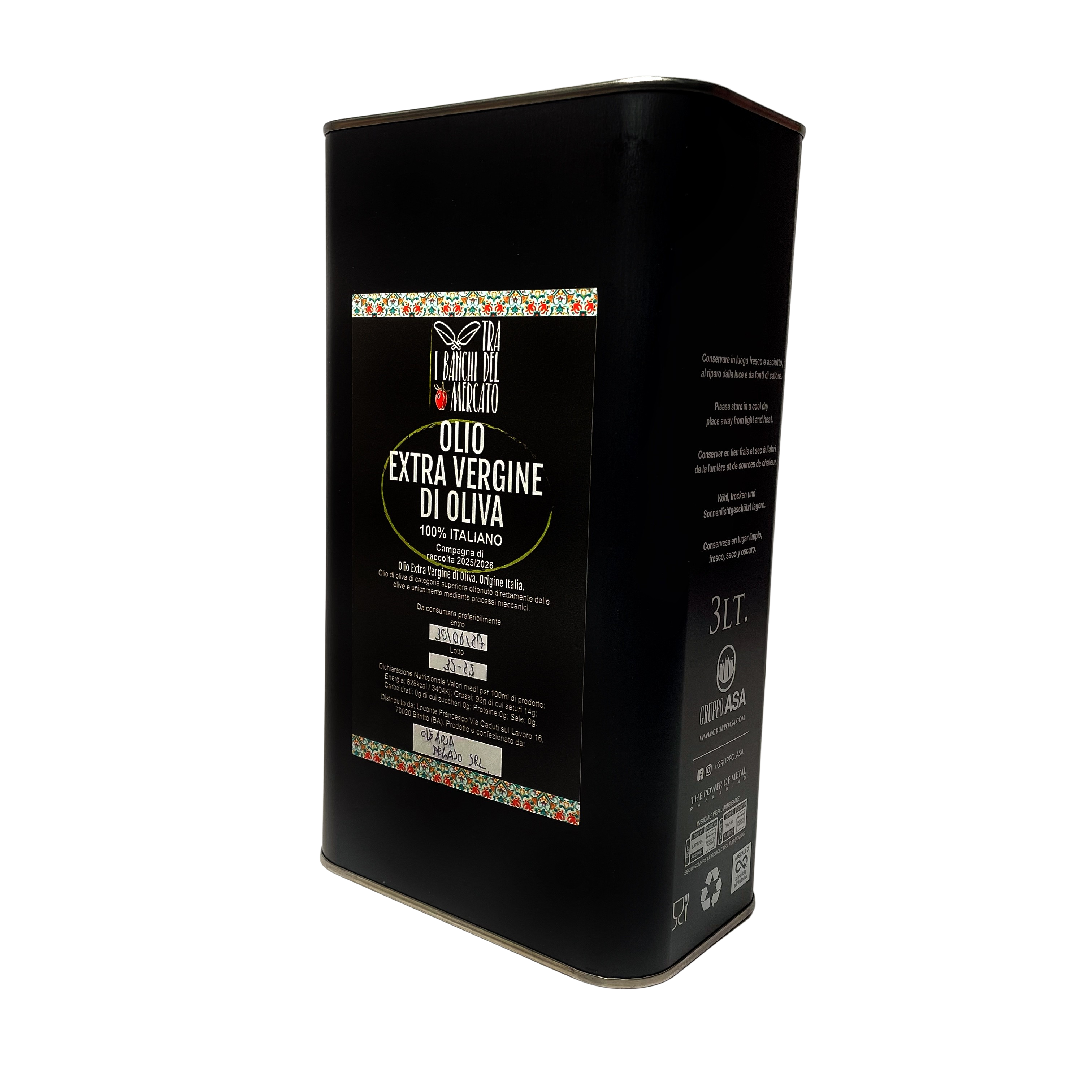 Olio Extra Vergine di Oliva Delicato Campagna Olearia 25/26 3l