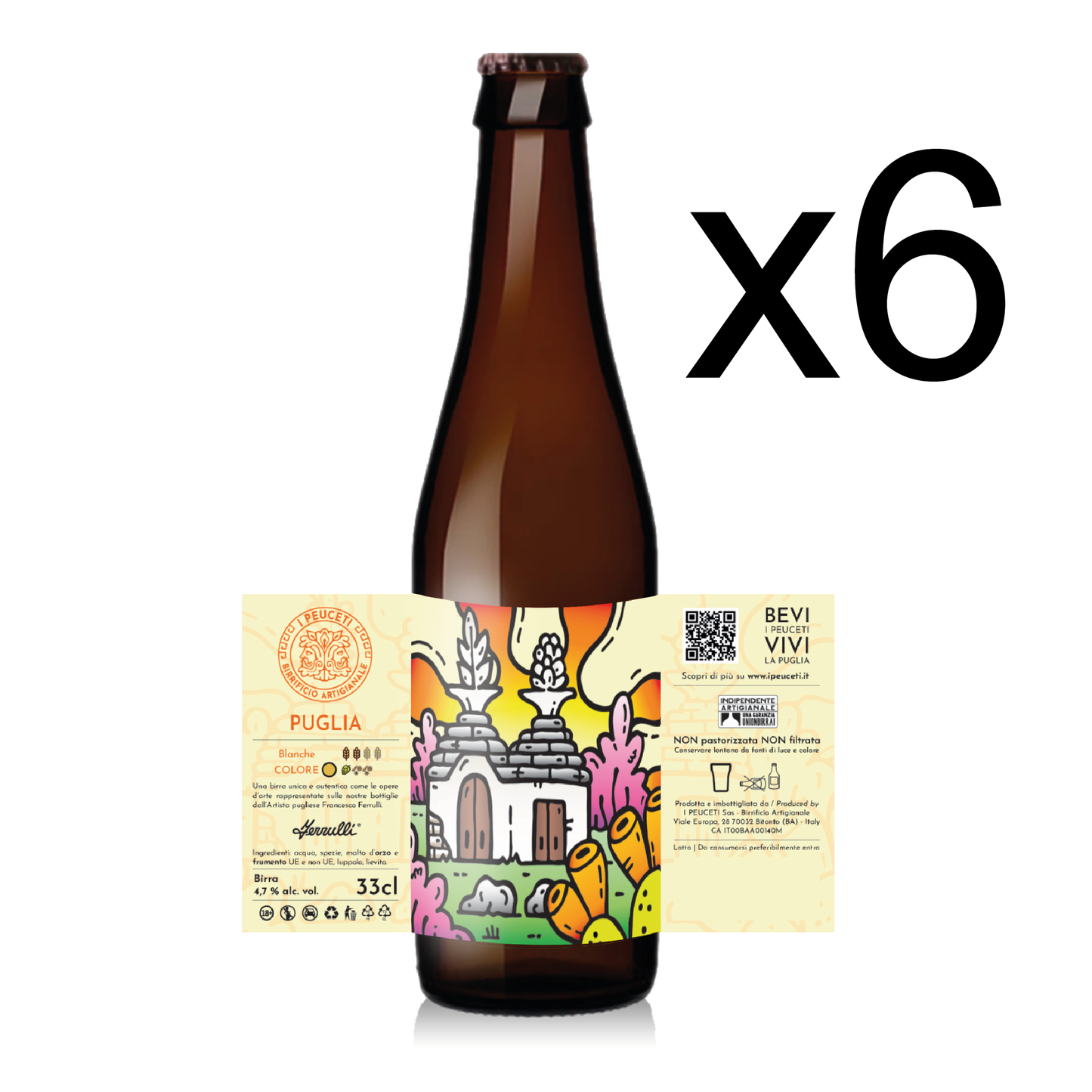 Birra Puglia 33cl x 6 Bottiglie - Birrificio Artigianale i Peuceti