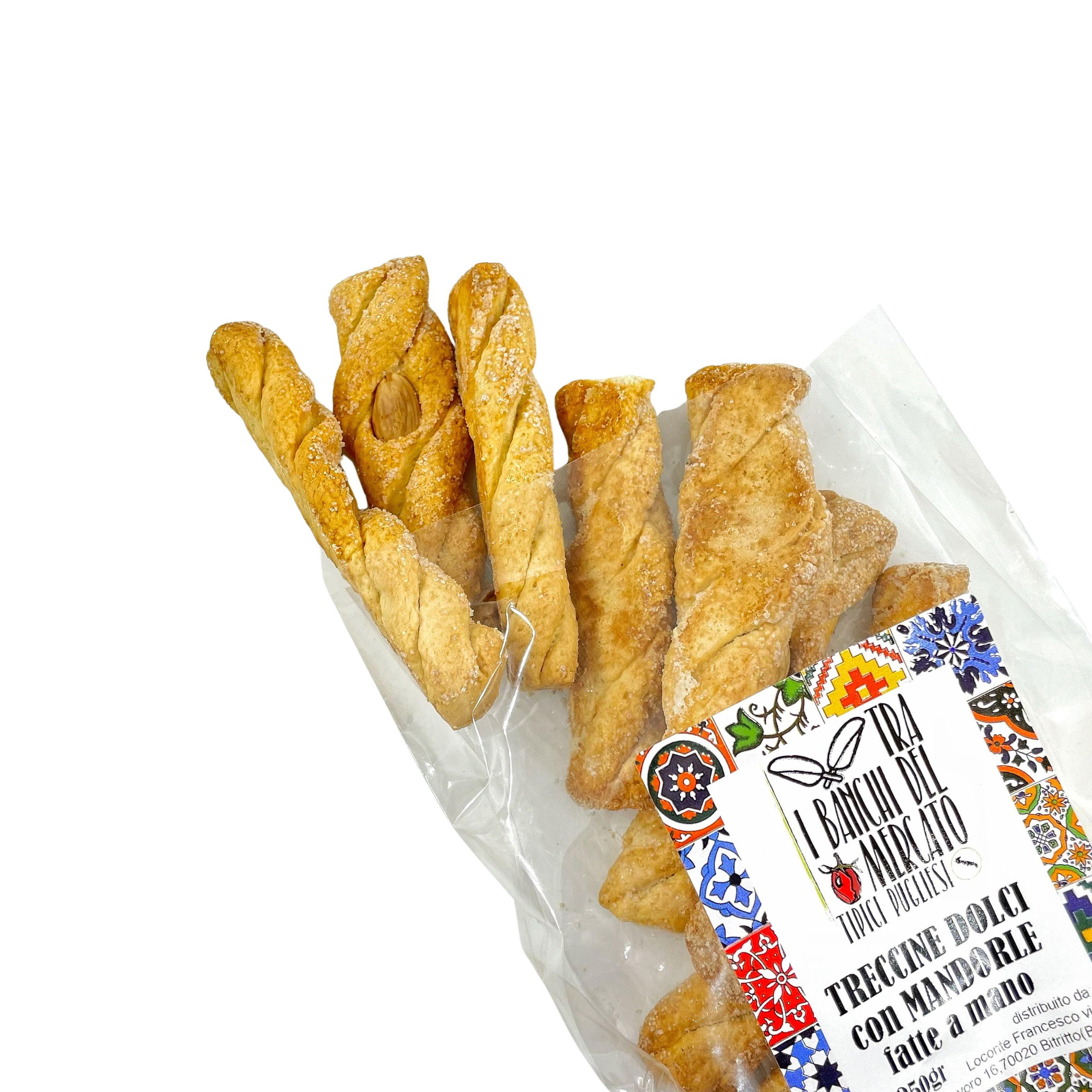 Treccine Dolci con Mandorle Fatte a Mano 250gr