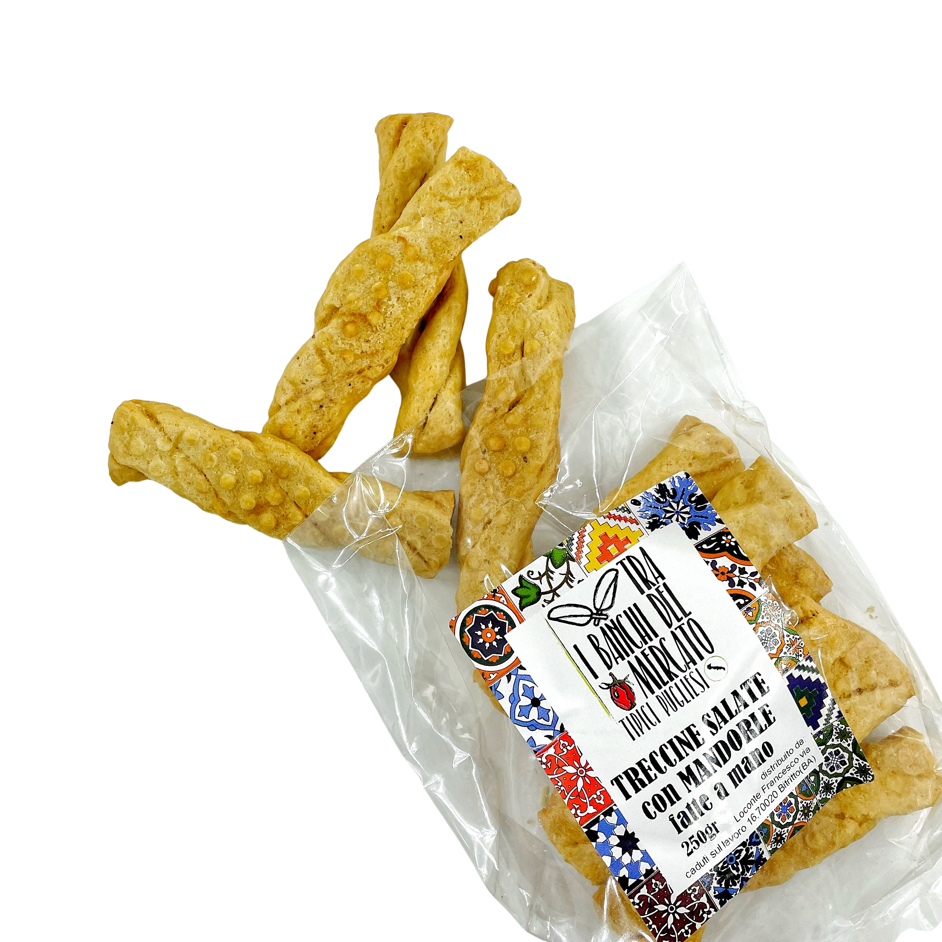 Treccine Salate con Mandorla Fatte a Mano 250gr