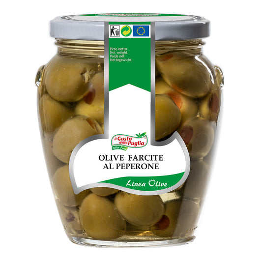 Olives stuffed with pepper in oil 580gr