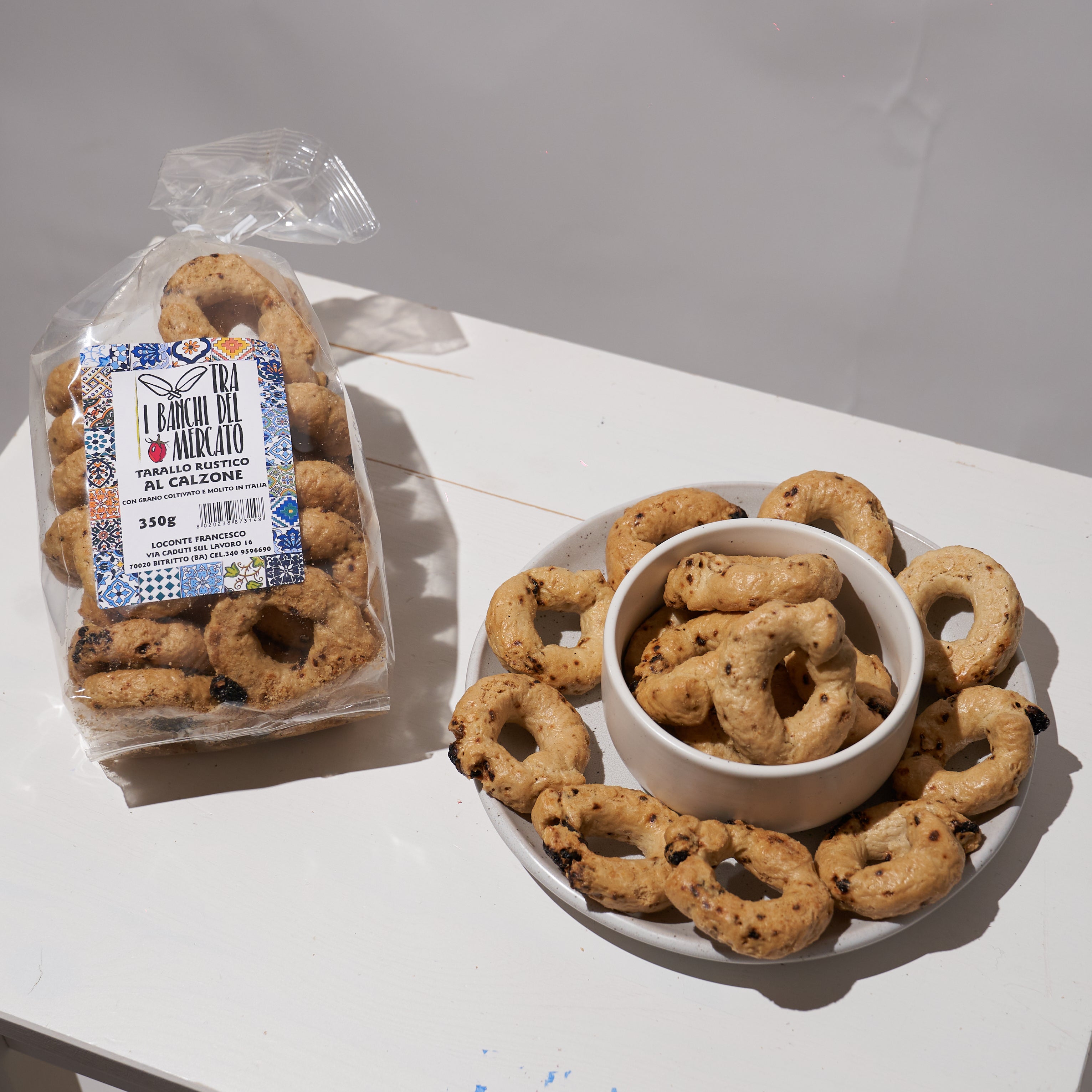 Tarallo Rustico al Calzone di Cipolla con Farine Italiane senza lievito 350gr