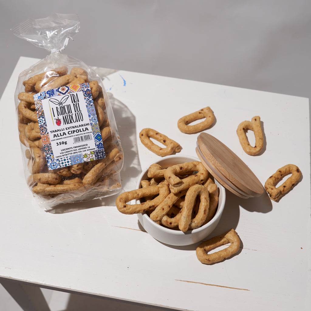 Taralli alla Cipolla con Farine Italiane senza lievito 350gr