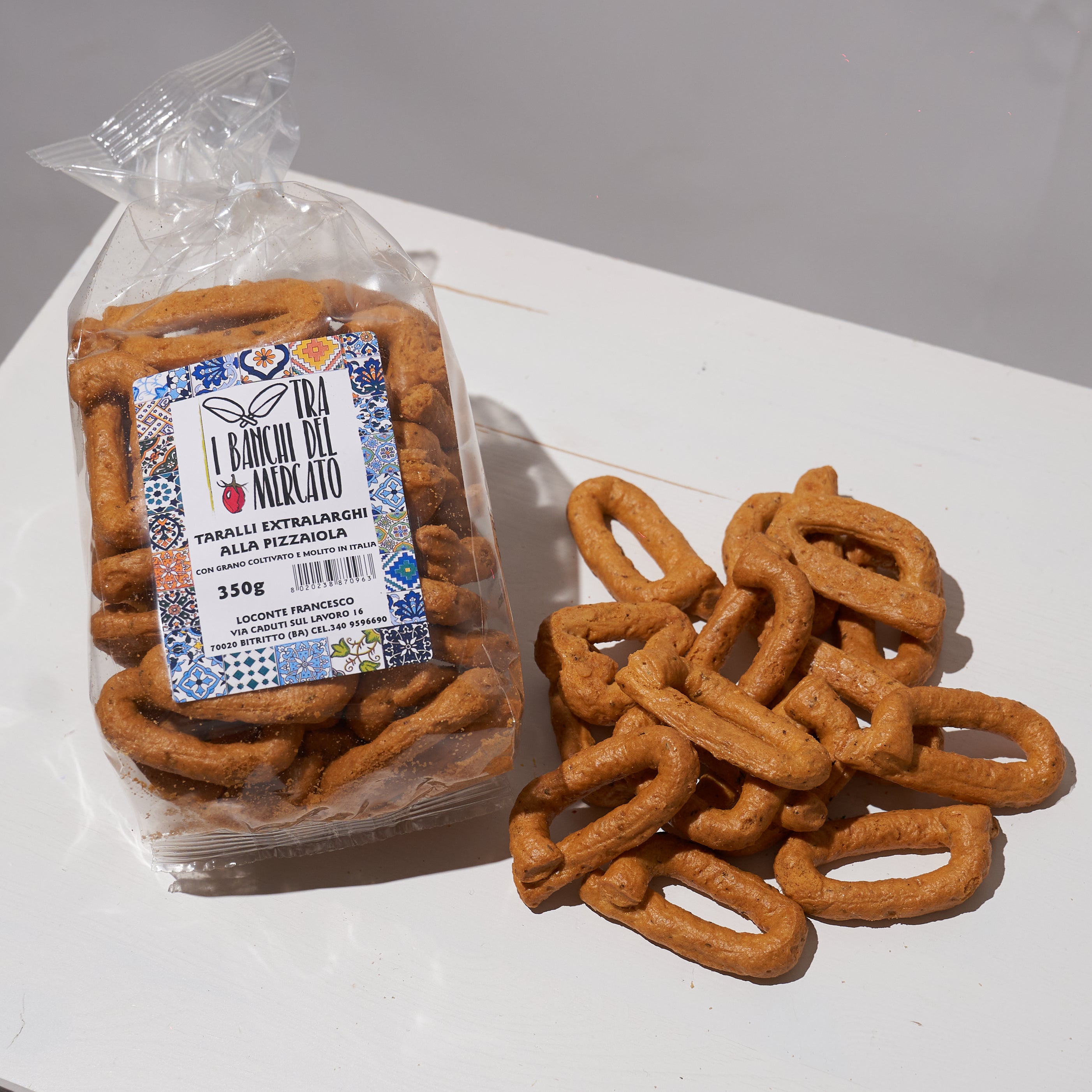 Taralli alla Pizzaiola con Farine Italiane senza lievito 350gr