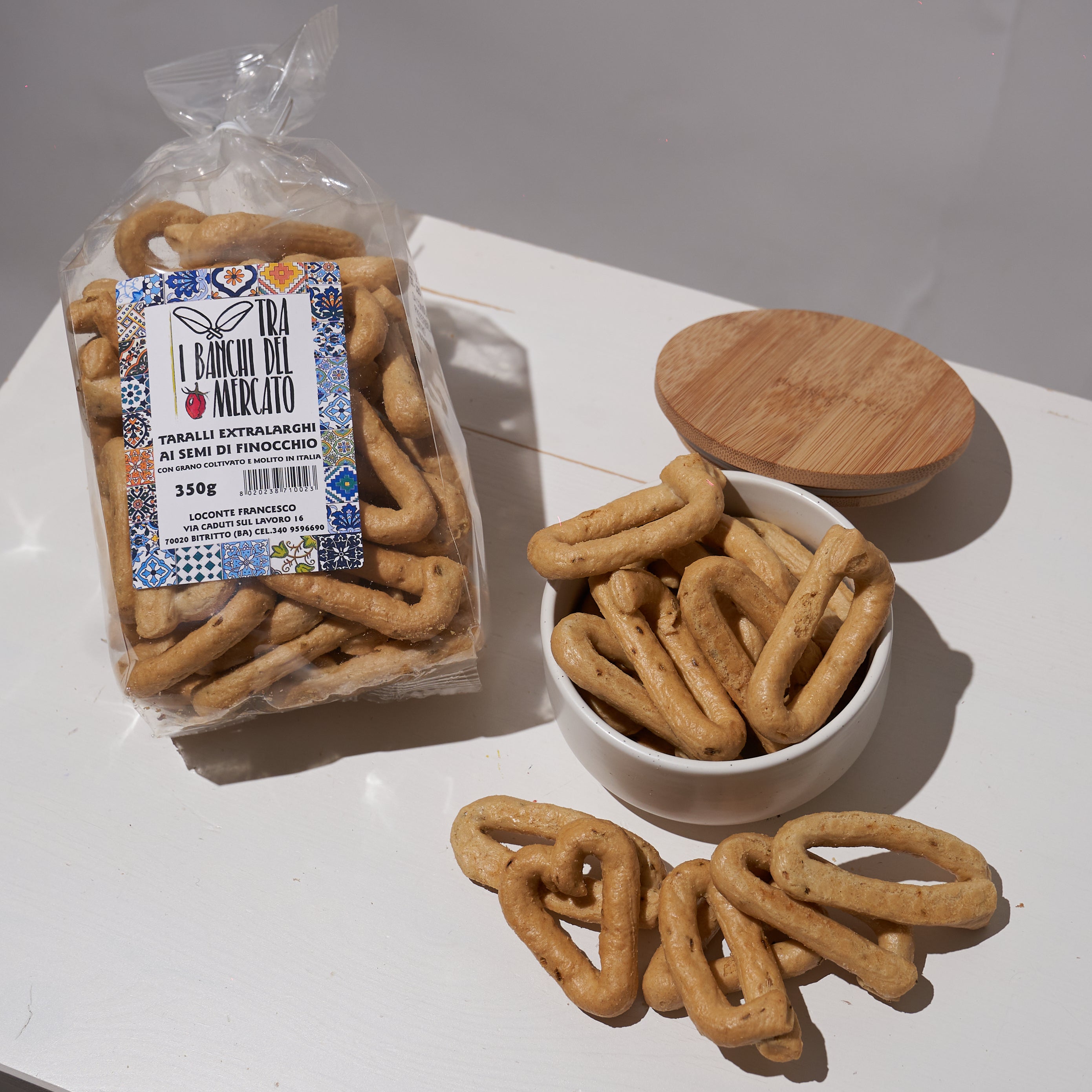Taralli con Semi di Finocchio con Farine Italiane senza lievito 350gr