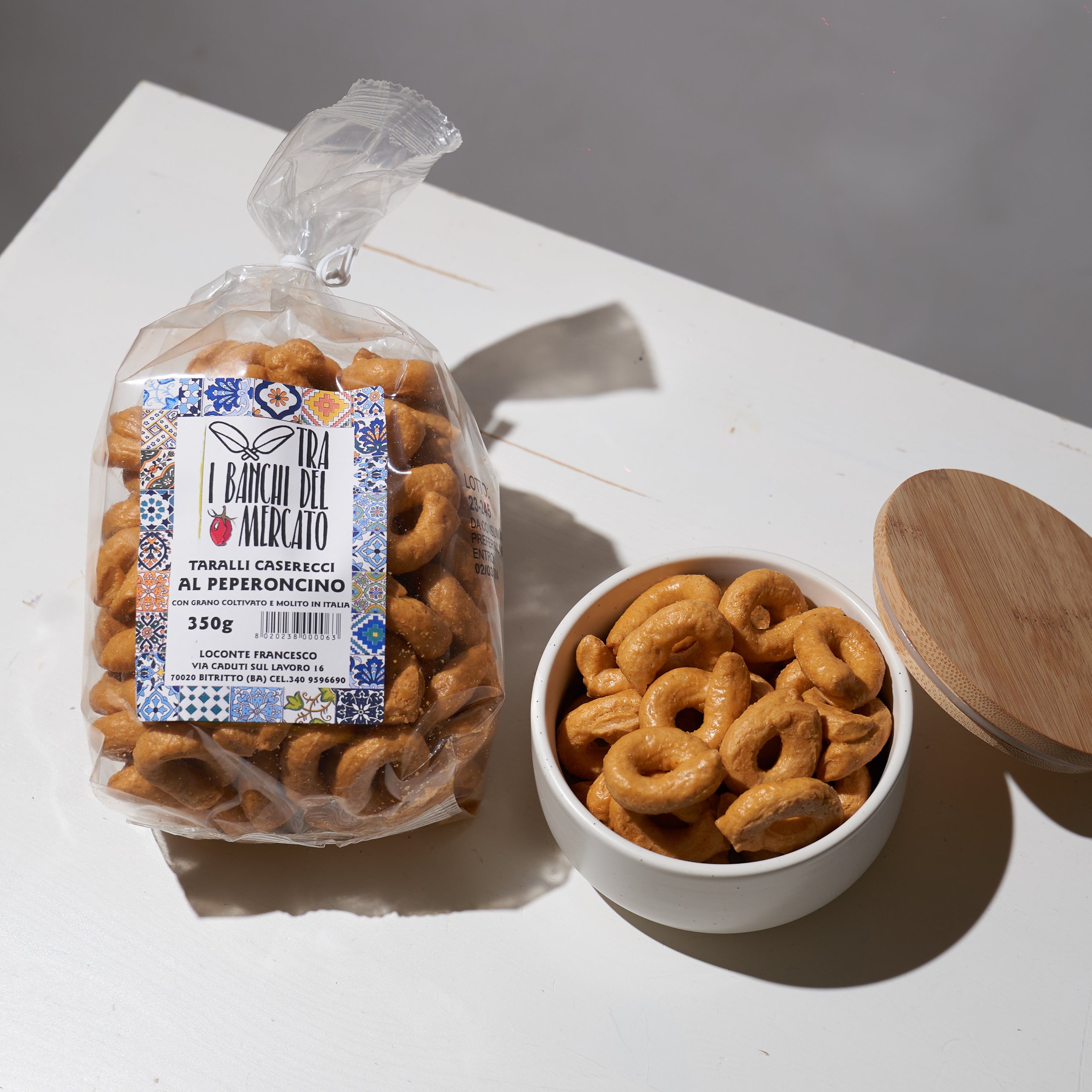 Tarallini al Peperoncino con Farine Italiane senza lievito 350gr