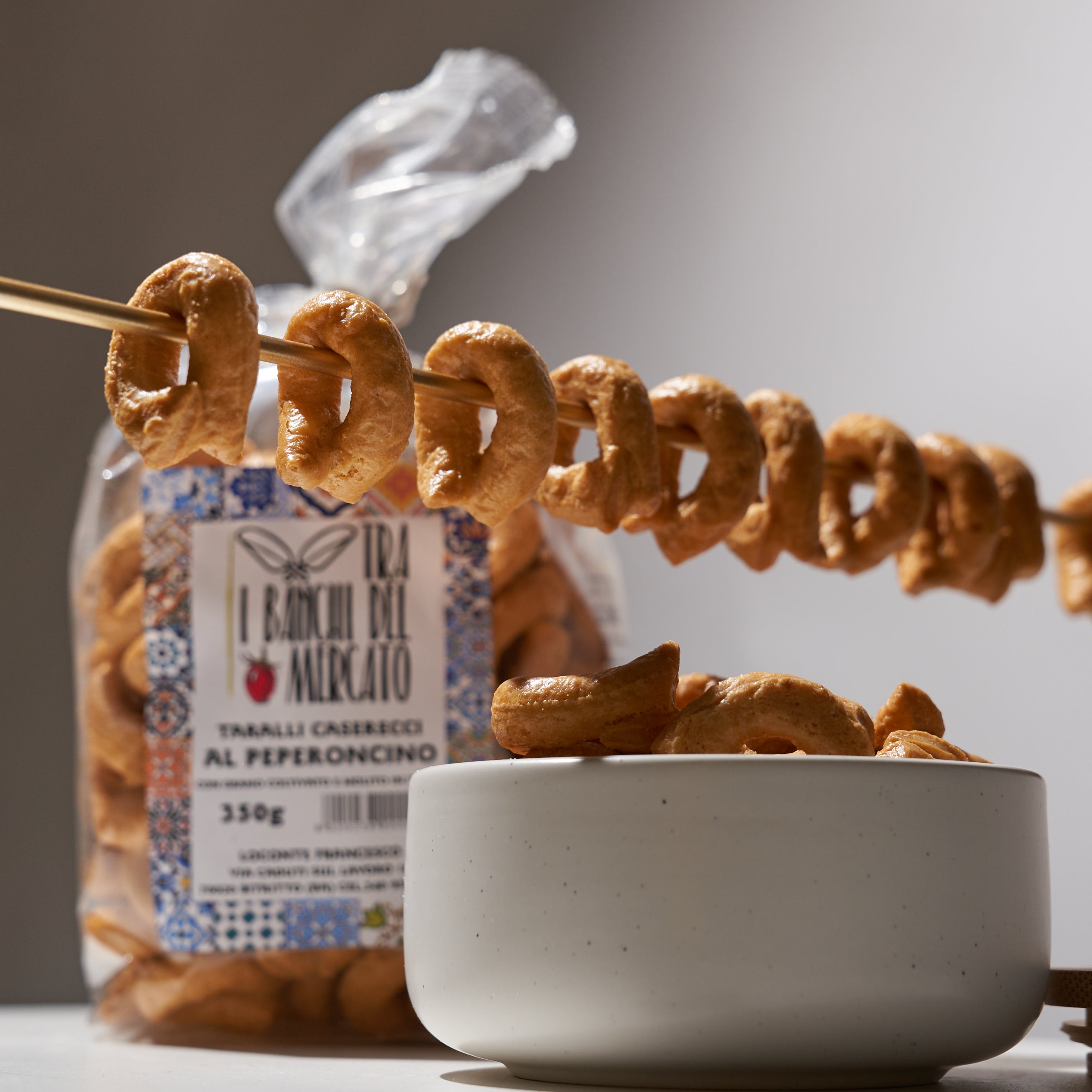 Tarallini al Peperoncino con Farine Italiane senza lievito 350gr