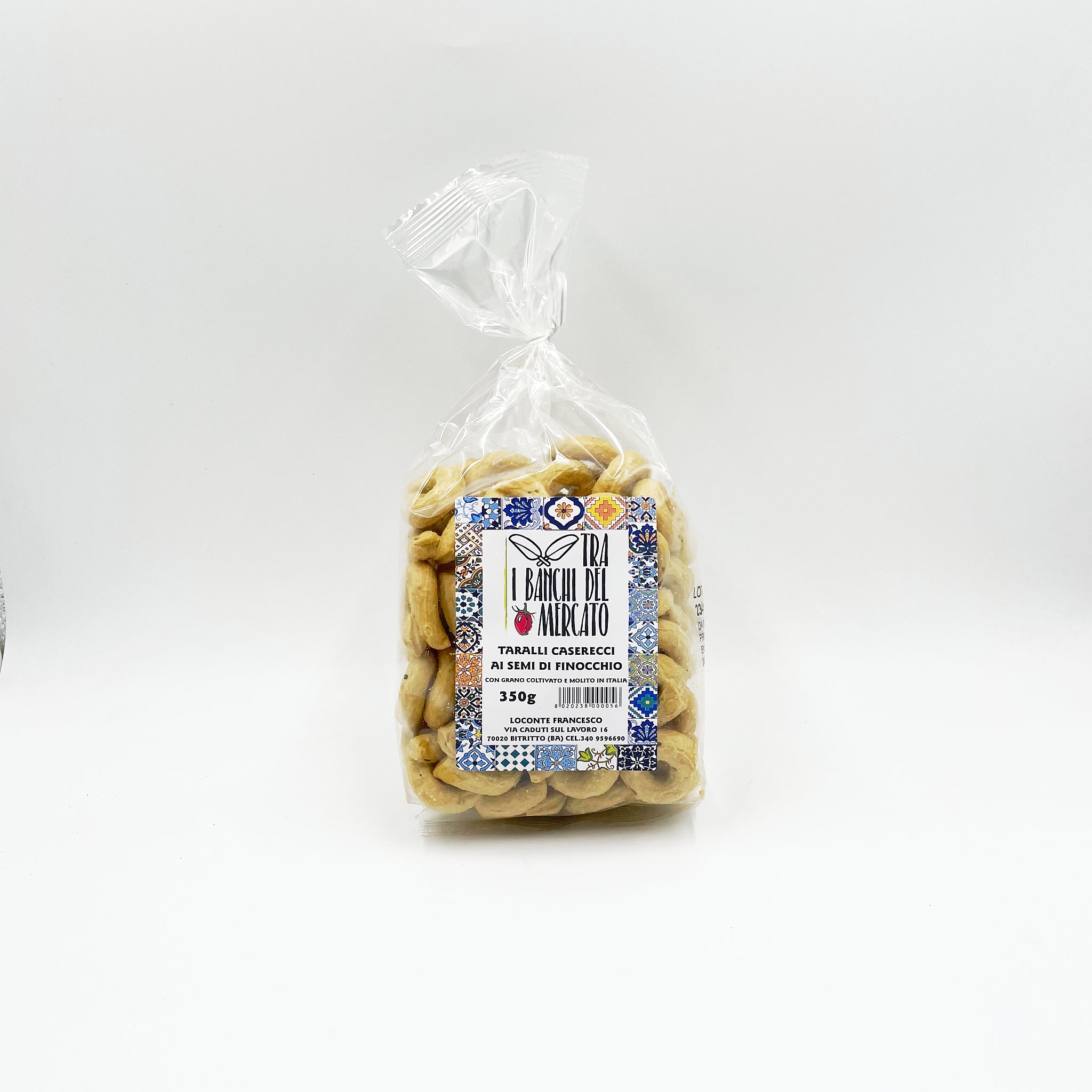 Tarallini con seme di Finocchio con Farine Italiane senza lievito 350gr