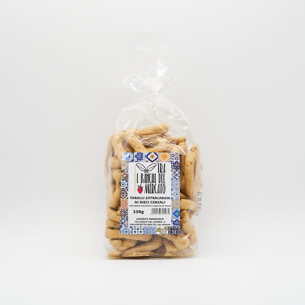 Tarallo ai dieci Cereali con Farine Italiane senza lievito 350gr