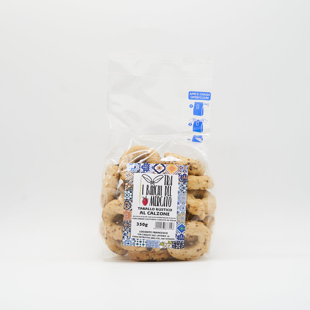 Tarallo Rustico al Calzone di Cipolla con Farine Italiane senza lievito 350gr