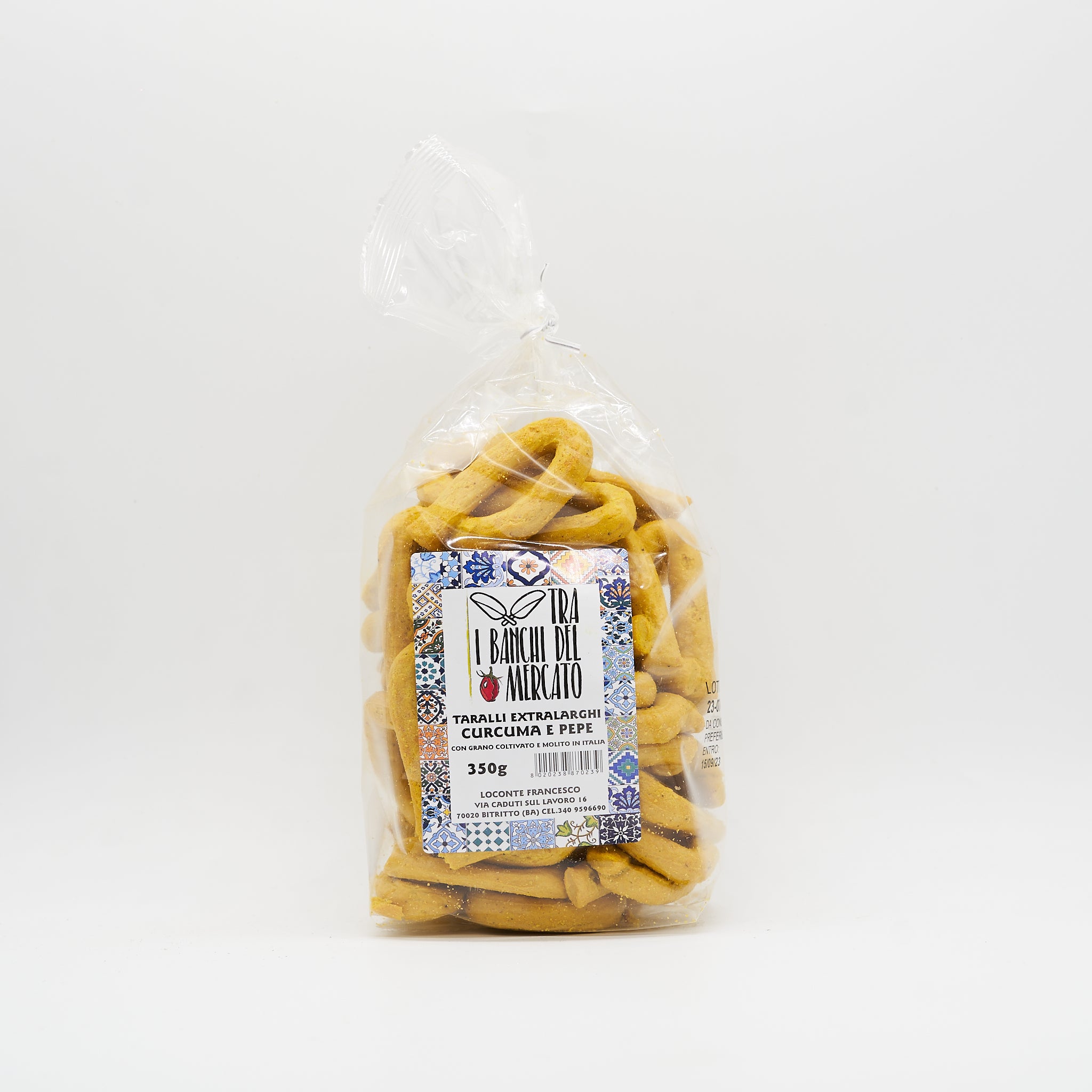 Turmeric and Pepper Taralli with Yeast-Free Italian Flours 350g