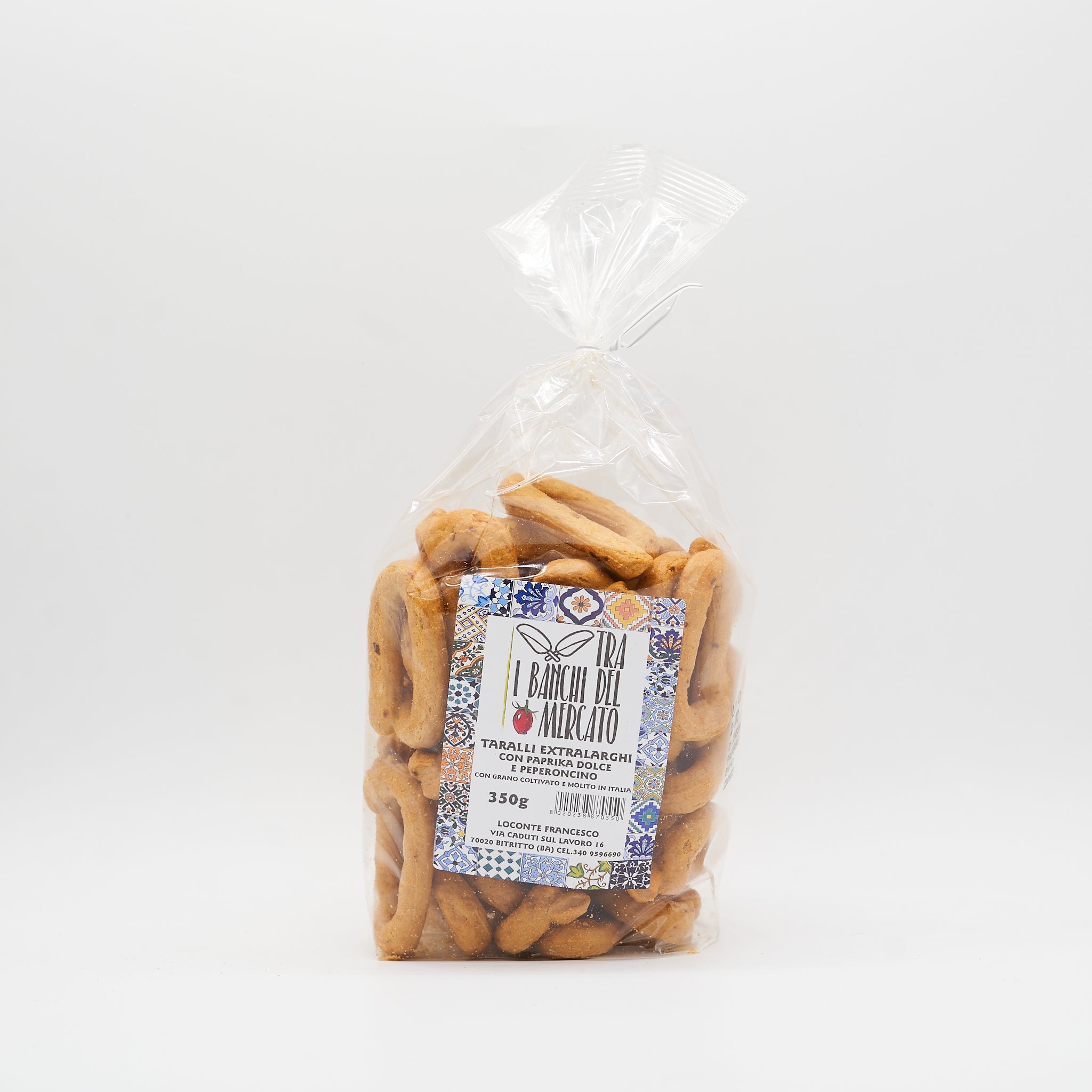 Taralli con Paprika dolce e Peperoncino con Farine Italiane senza lievito 350gr